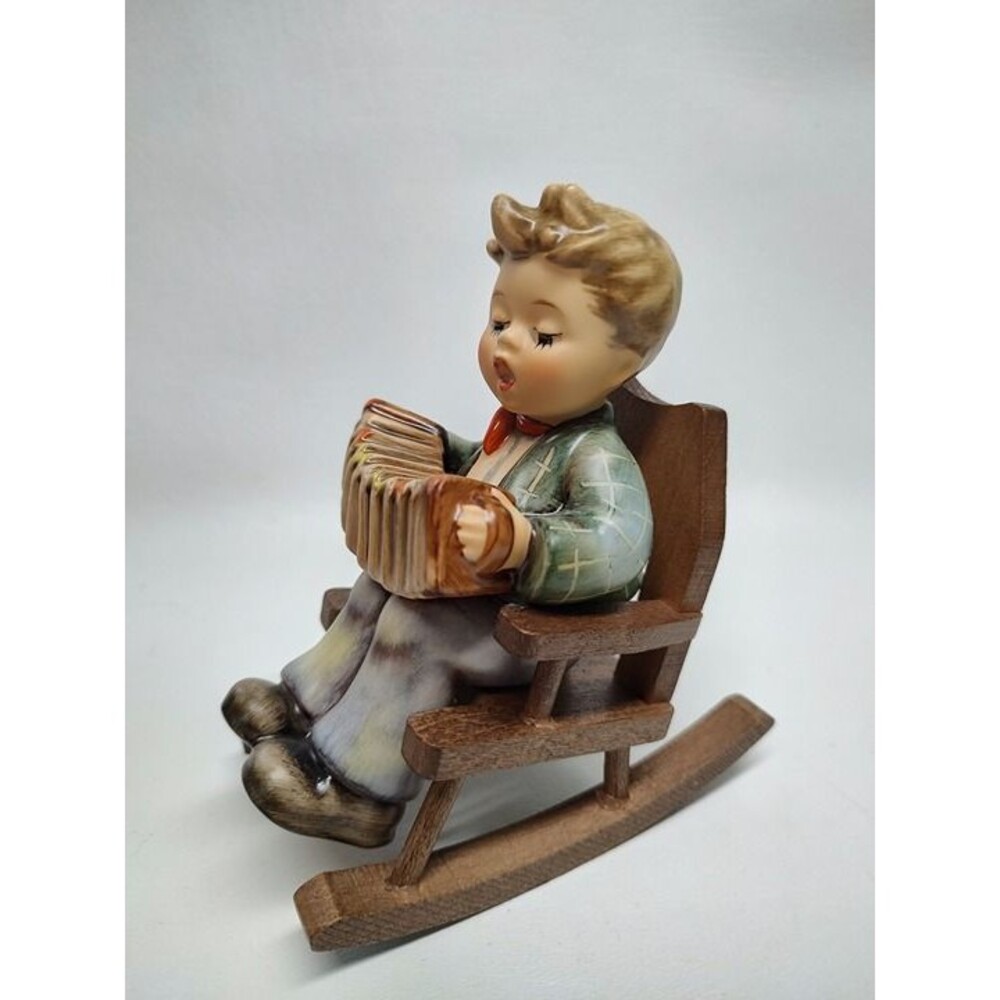 Vintage Hummel Boy in Rocker Practice Makes Perfect Goebel Figurine Germany 5" T
